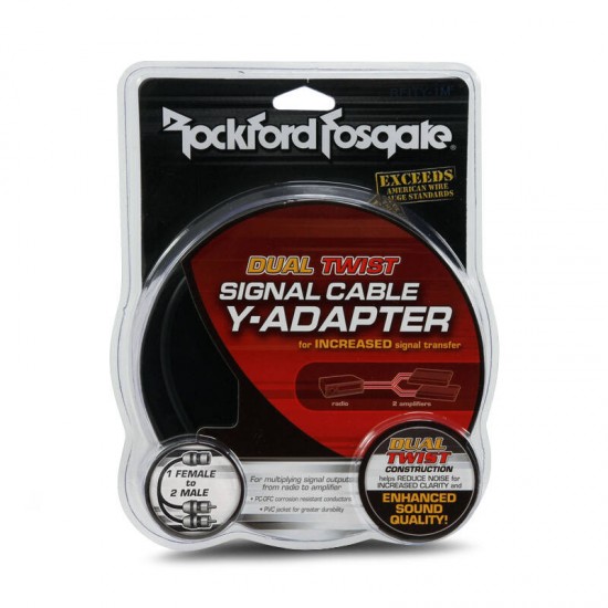 ROCKFORD FOSGATE RFITY-1F PREMIUM 1X FEMALE TO 2X MALE RCA Y ADAPTER - Image 2